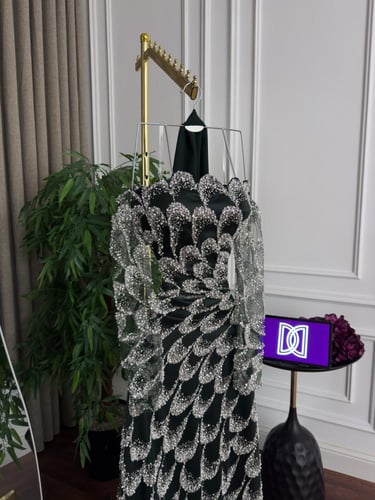 فستان سهره زيتي فخم