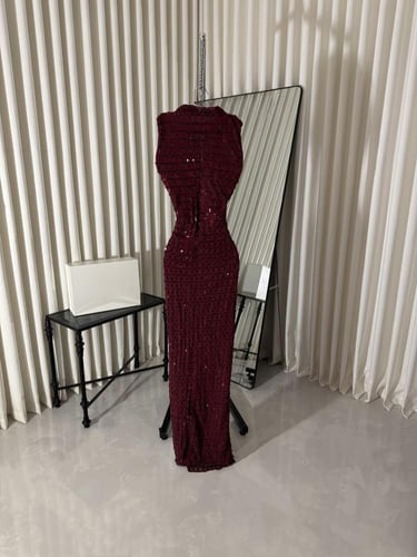 فستان سهره فخم برغندي