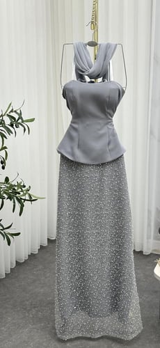 فستان سهره رمادي