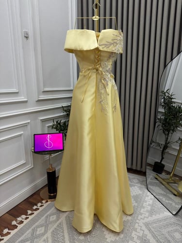 فستان سهره ليموني فخم
