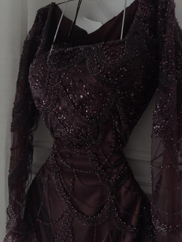 فستان سهره فخم برغندي