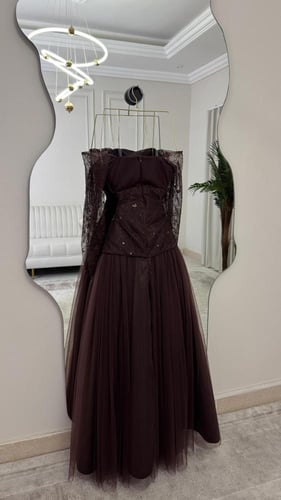 فستان سهره بني فخم