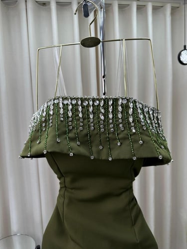 فستان سهره زيتي راقي