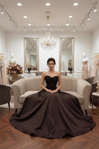 فستان سهره بني فخم