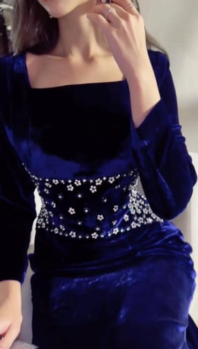 فستان سهره مخمل كحلي