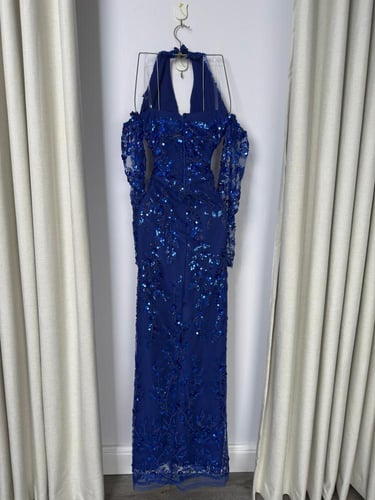 فستان سهره ازرق فخم