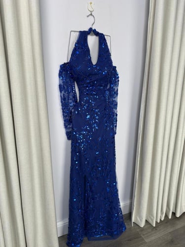 فستان سهره ازرق فخم