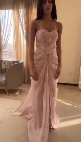 فستان سهره وردي فخم