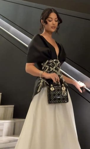 فستان سهره ابيض واسود