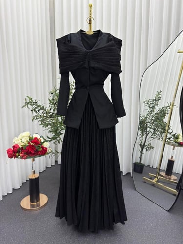 فستان سهره اسود ناعم