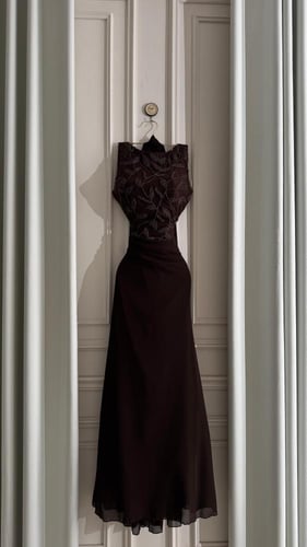 فستان سهره بني ناعم