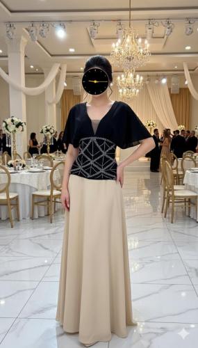 فستان سهره اسود &عنابي & بني