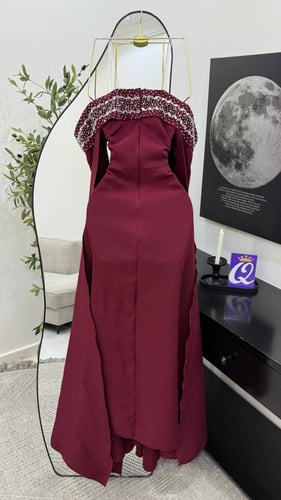 فستان سهره عنابي راقي