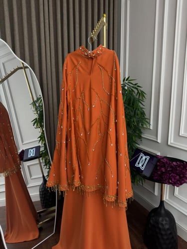 فستان سهره فخم برتقالي