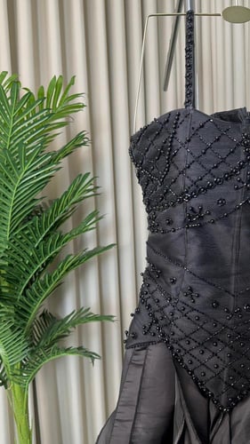 فستان سهره رمادي فخم