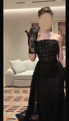 فستان سهره دانتيل اسود & بني & عنابي