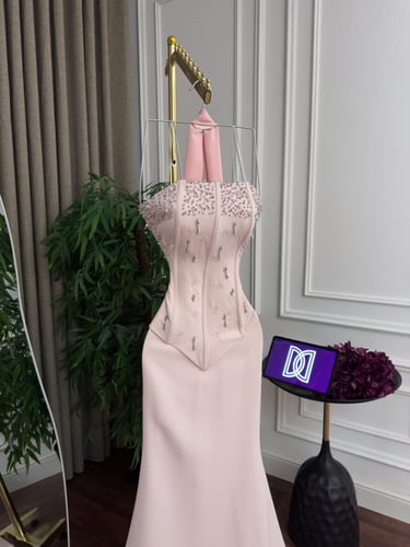 فستان سهره وردي فخم