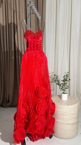 فستان سهره فخم احمر