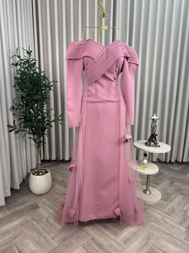 فستان سهره وردي فخم