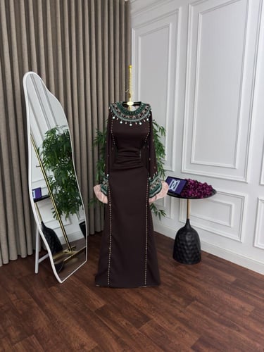 فستان سهره بني فخم