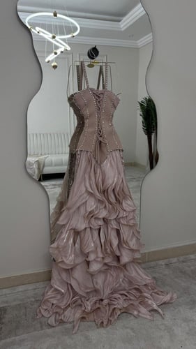 فستان سهره بيج فخم