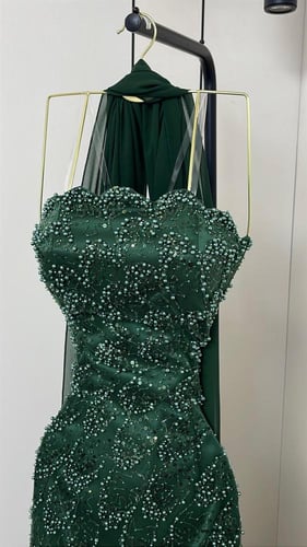 فستان سهره اخضر فخم