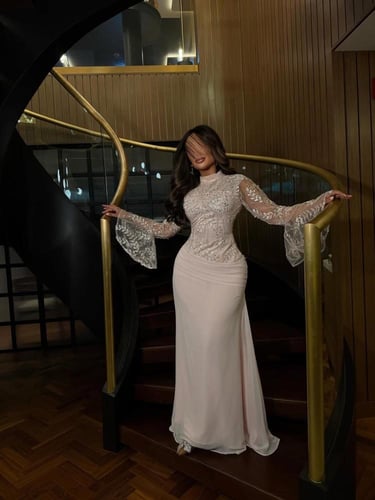 فستان سهره فخم وردي