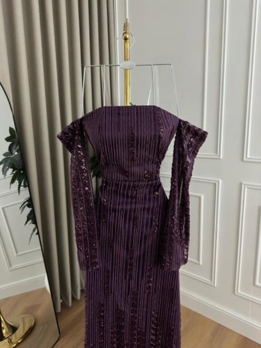 فستان سهره بنفسجي فخم