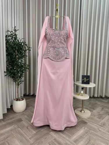 فستان سهره فخم وردي