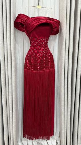 فستان سهره ا احمر فخم