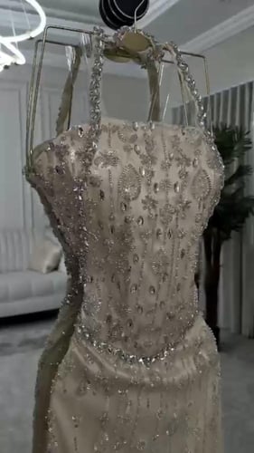 فستان سهره بيلان فخم بيج