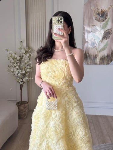 فستان سهره ليموني فخم