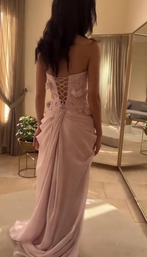 فستان سهره وردي فخم