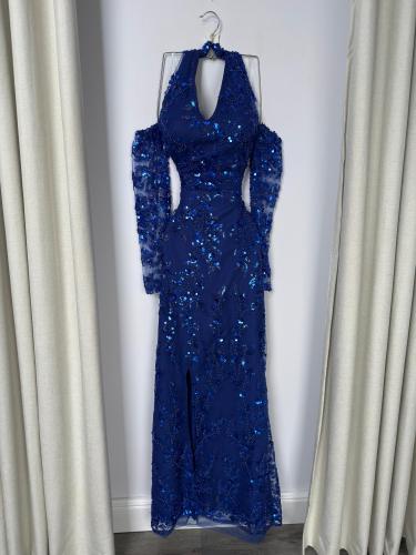 فستان سهره ازرق فخم