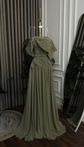 فستان سهره زيتي & ليموني & وردي