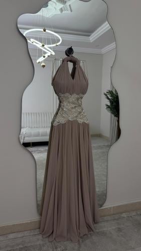 فستان سهره فخم بيج