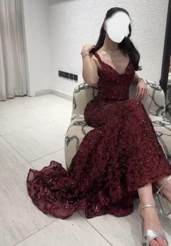 فستان سهره فخم برغندي