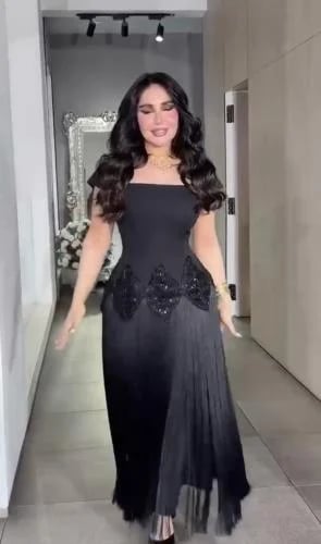 فستان سهره فخم هدب اسود