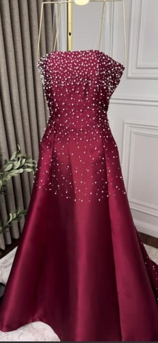 فستان سهره فخم عنابي