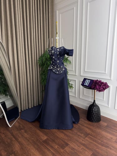 فستان سهره كحلي فخم