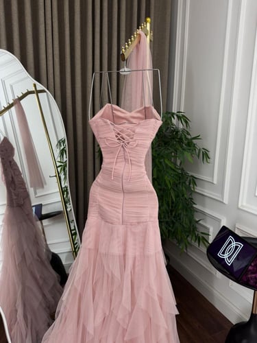 فستان سهره وردي تل