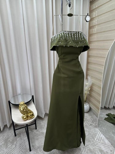 فستان سهره زيتي راقي