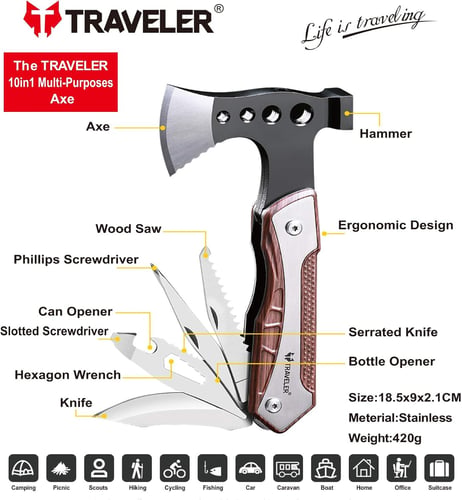 فأس رحلات للجيب TRAVELER متعدد الأستخدامات 10*1