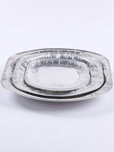 صحن ألومنيوم بيضاوي - للمشاوي - صغير - وسط - كبير