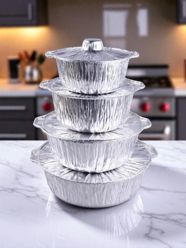 قدر ألومنيوم - مع غطاء ألومنيوم - 7008 - تعبئة 50...