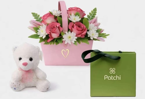 سلة الحب والرعاية مع شوكولاتة فيريرو او باتشي او ا...