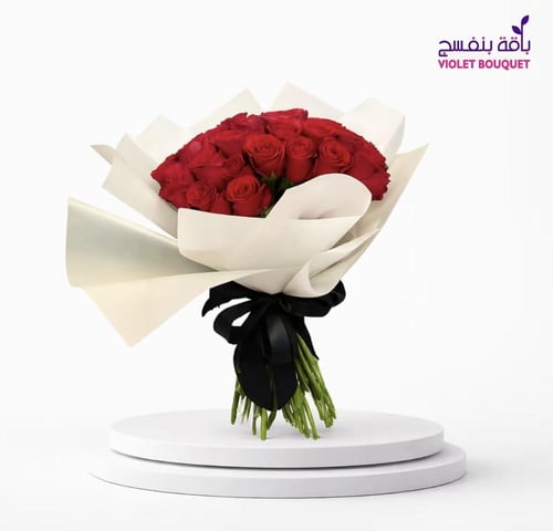 باقة ورد حمراء فاخرة – 30 وردة للتعبير عن الحب مع...