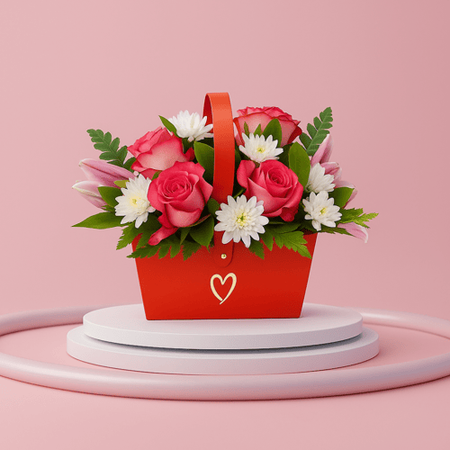 سلة الحب والرعاية مع كيكة اروى الصغيرة والدب