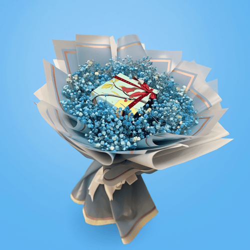 هدوء الأزرق : جبسوفيليا زرقاء وشوكلاتة بلجيكا أنوش