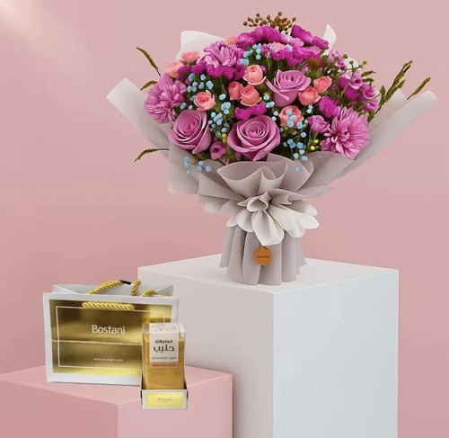 باقة حب مميزة مع شوكلاتة فيريرو او باتشي او البستا...